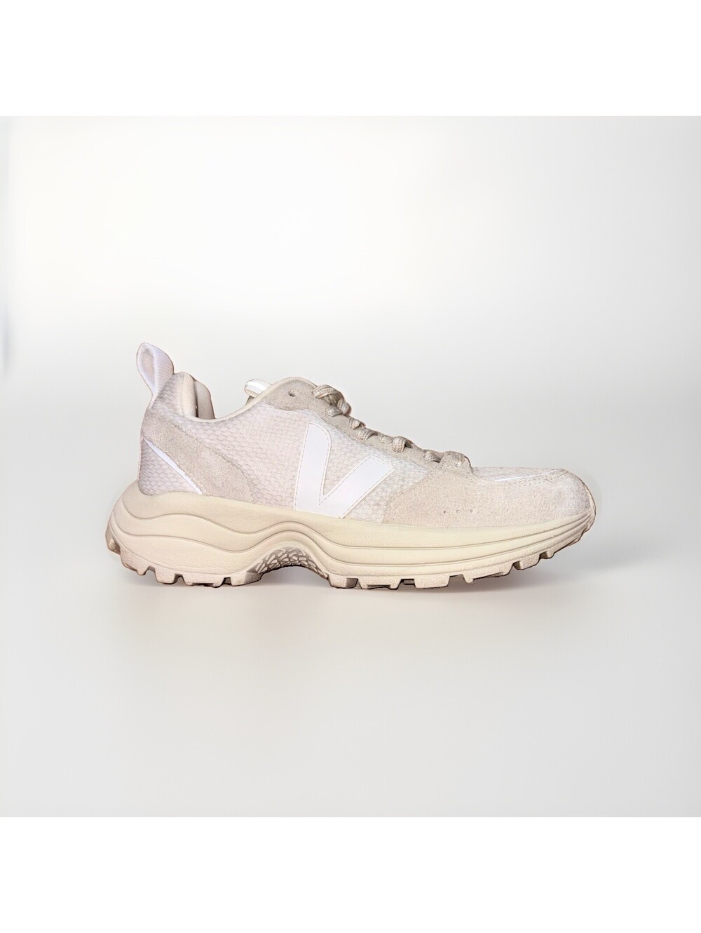 Veja Venturi Alveomesh Suede Sneakers Women Size 7 Beige White Shoes